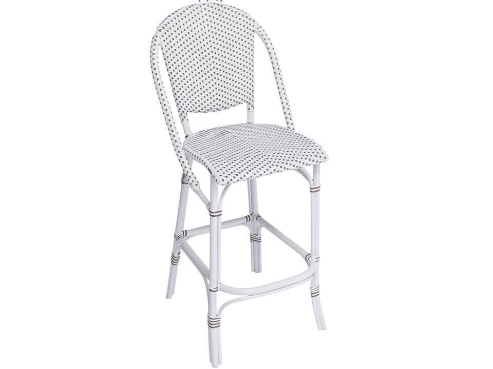 Alu Affaire Sofie Stackable Bar Stool in White with Cappuccino Dots