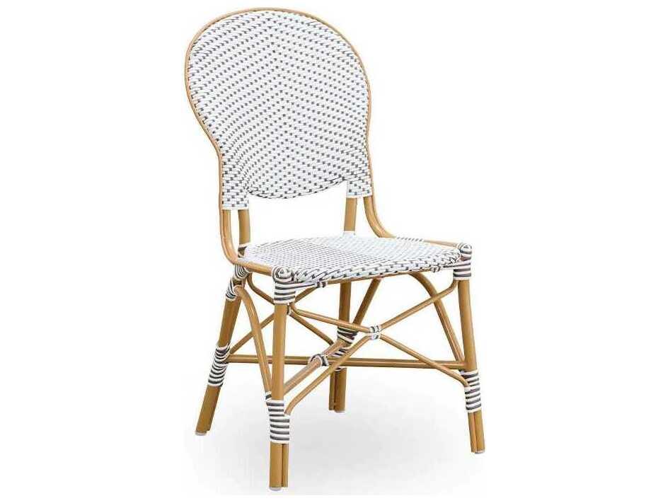 Alu Affaire Isabell Dining Side Chair in Natural White with Cappuccino Dots