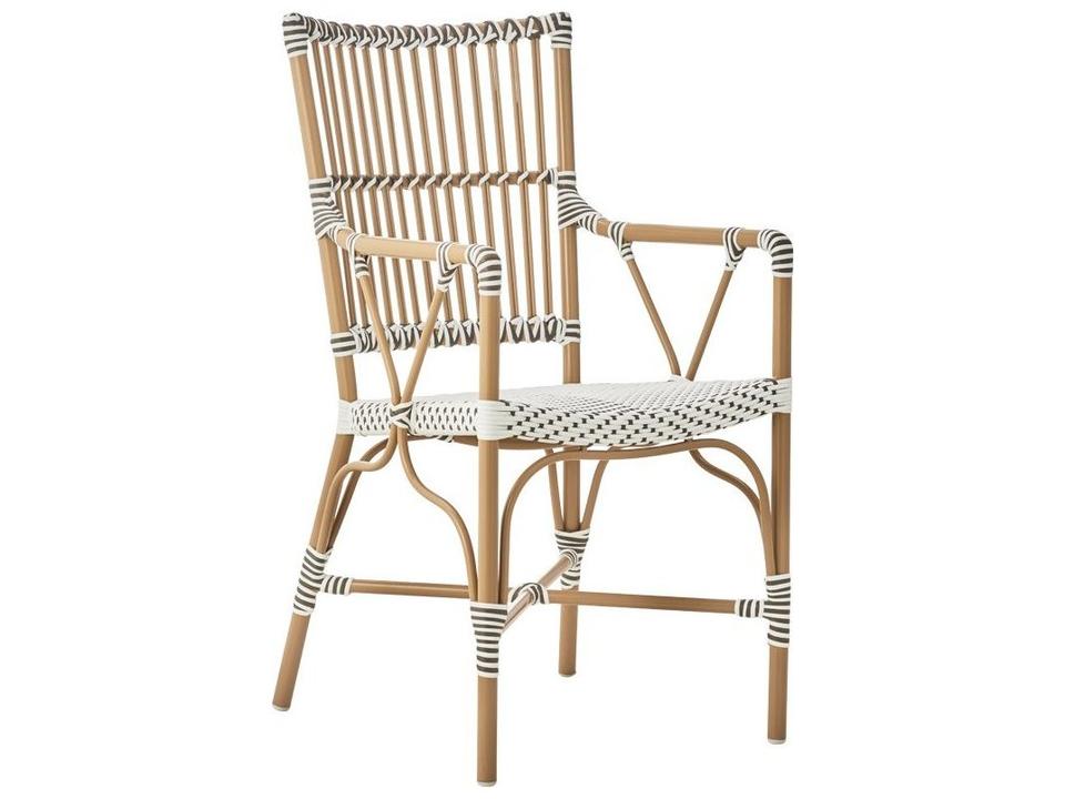 Alu Affaire Monique Dining Arm Chair in Almond with White Cappuccino Dots