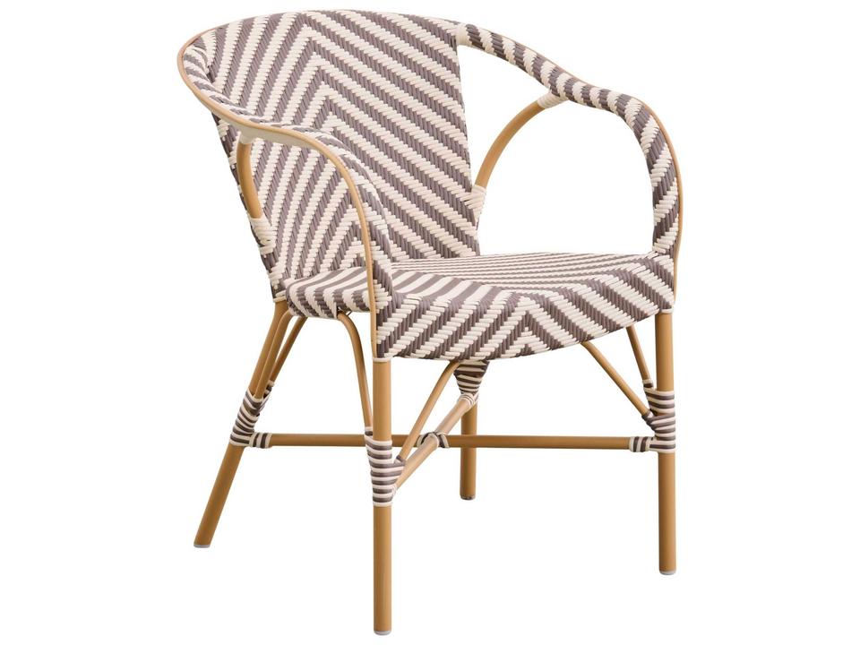 Alu Affaire Madeleine Stackable Dining Armchair in Cappuccino Ivory Almond
