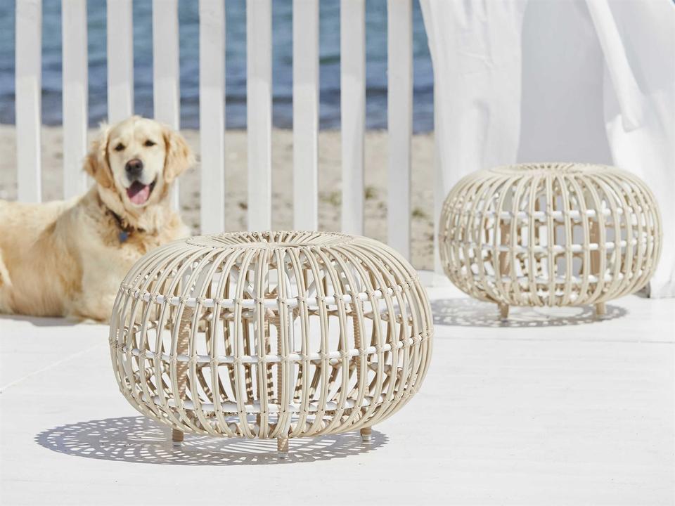 Exterior Aluminum Dove White Franco Albini Patio Ottoman Set