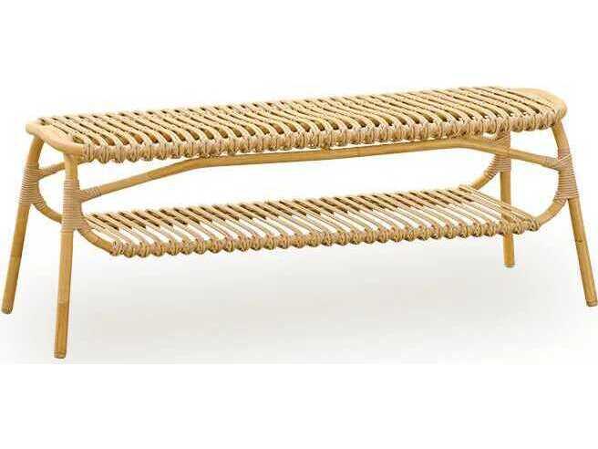 Machiya Exterior Aluminum and ArtFibre Outdoor Bench in Natural