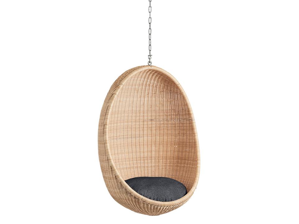 Icons Natural Wicker Cushion Swing in Youtoo Dark Grey