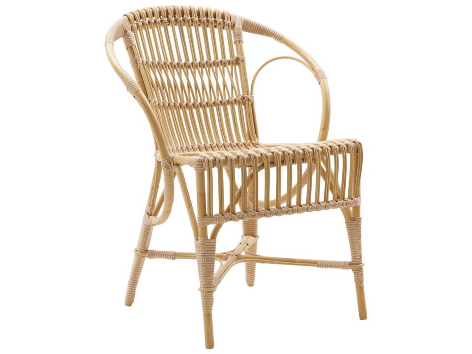 Exterior Robert Aluminum Wicker Dining Arm Chair in Natural