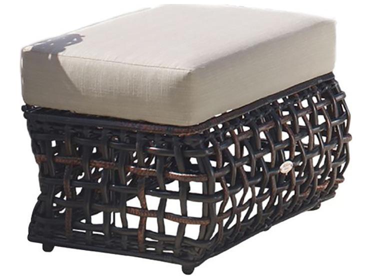 Dynasty Black Mushroom Aluminum Cushion Ottoman