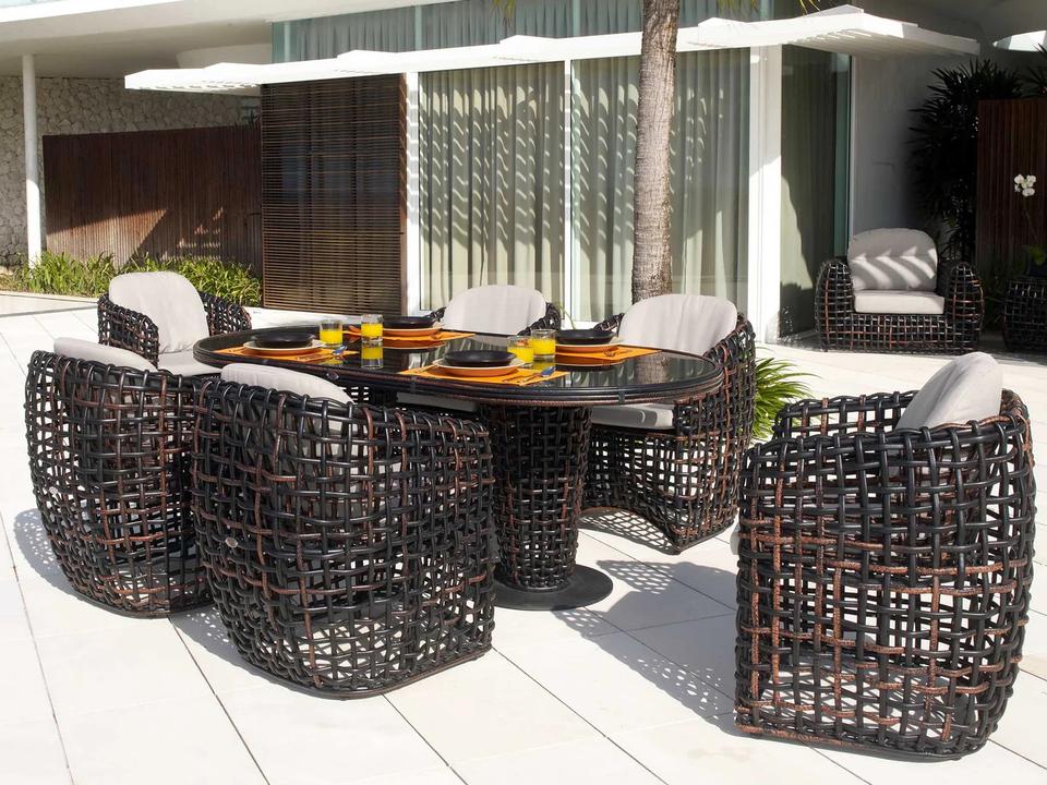 Dynasty Black Mushroom Aluminum Dining Set