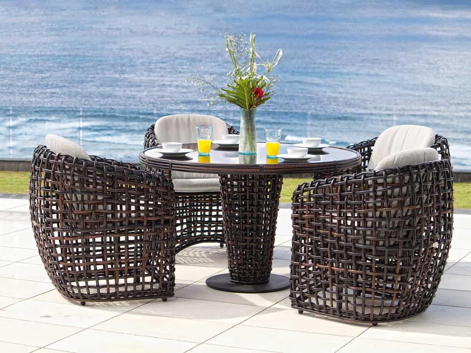 Dynasty Black Mushroom Aluminum Dining Set