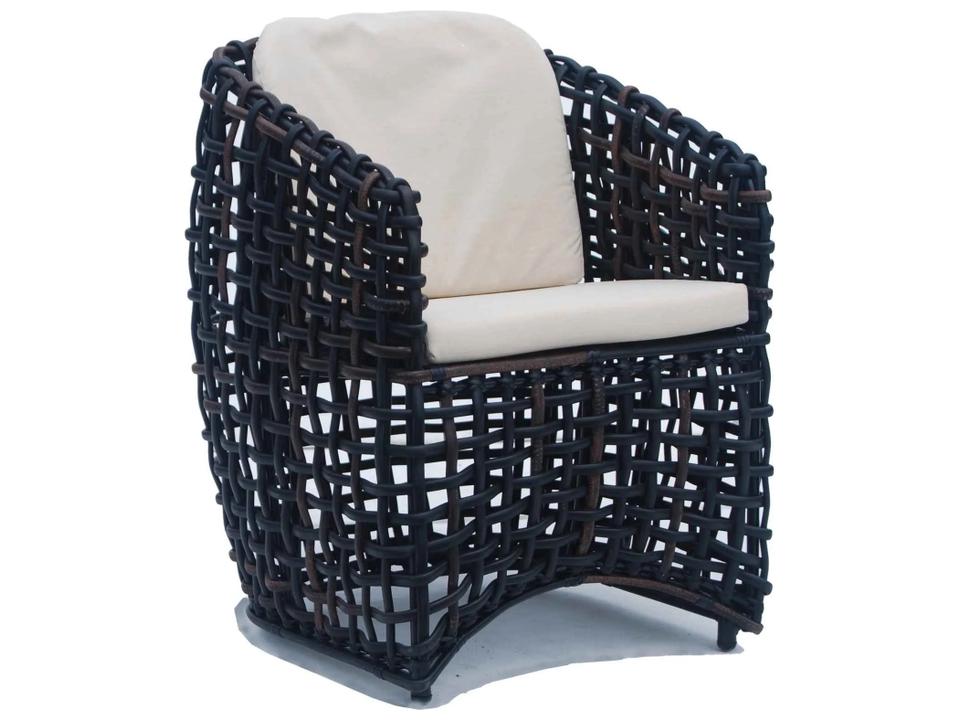 Dynasty Black Mushroom Aluminum Cushion Lounge Chair