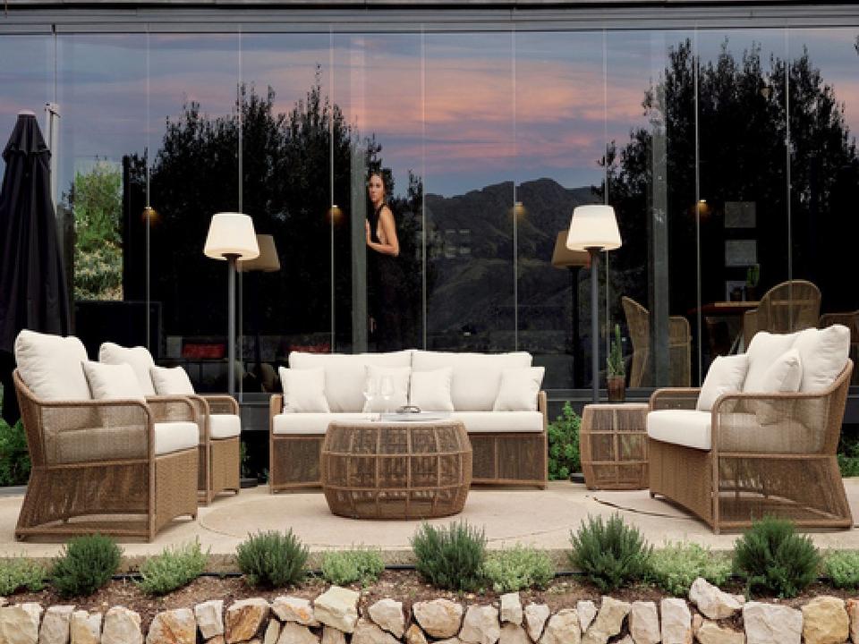Calixto Brown; Nigerian Twist Hyancin Aluminum Cushion Lounge Set