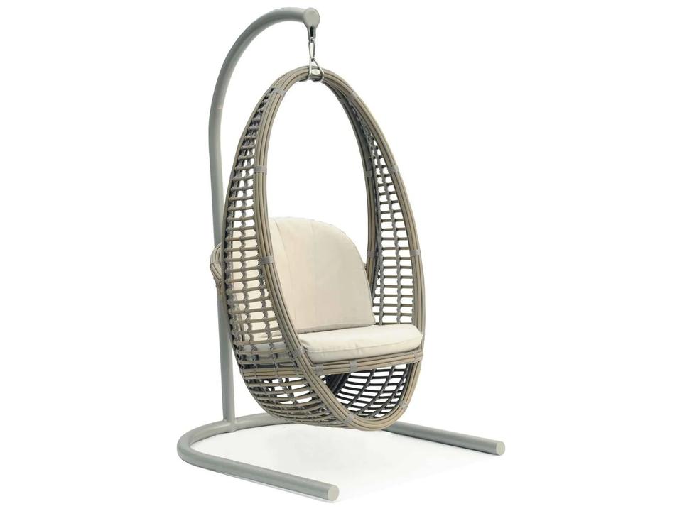 Heri Hanging Chair With Stand Outdoor In Synthetic Fiber And Powder-Coated Aluminum