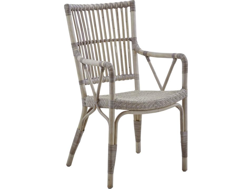 Design Originals Piano Rattan Dining Armchair in Taupe Grey