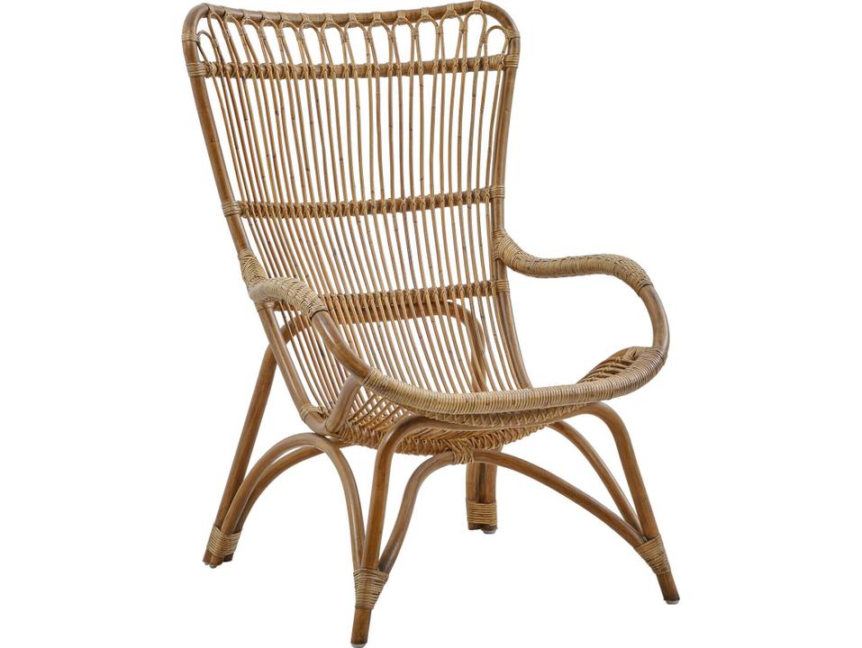 Design Originals Monet Highback Rattan Accent Chair in Antique Brown