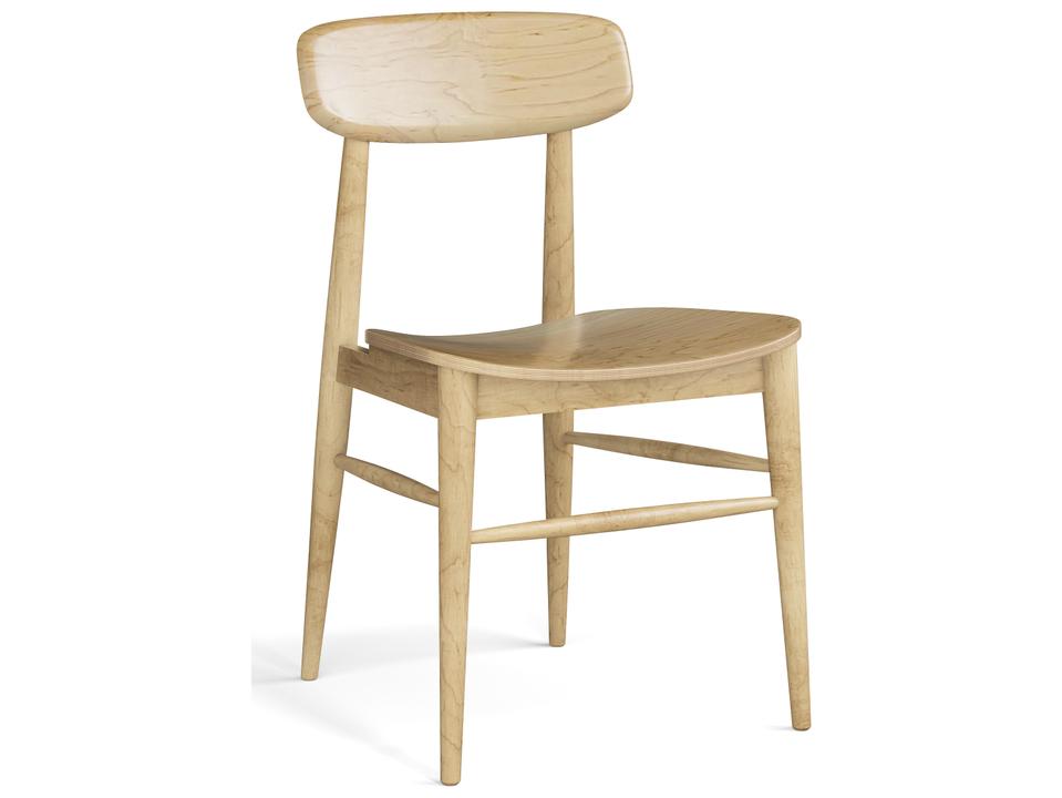 Banks Non-Upholstered Dining Side Chair in Natural Beech Wood