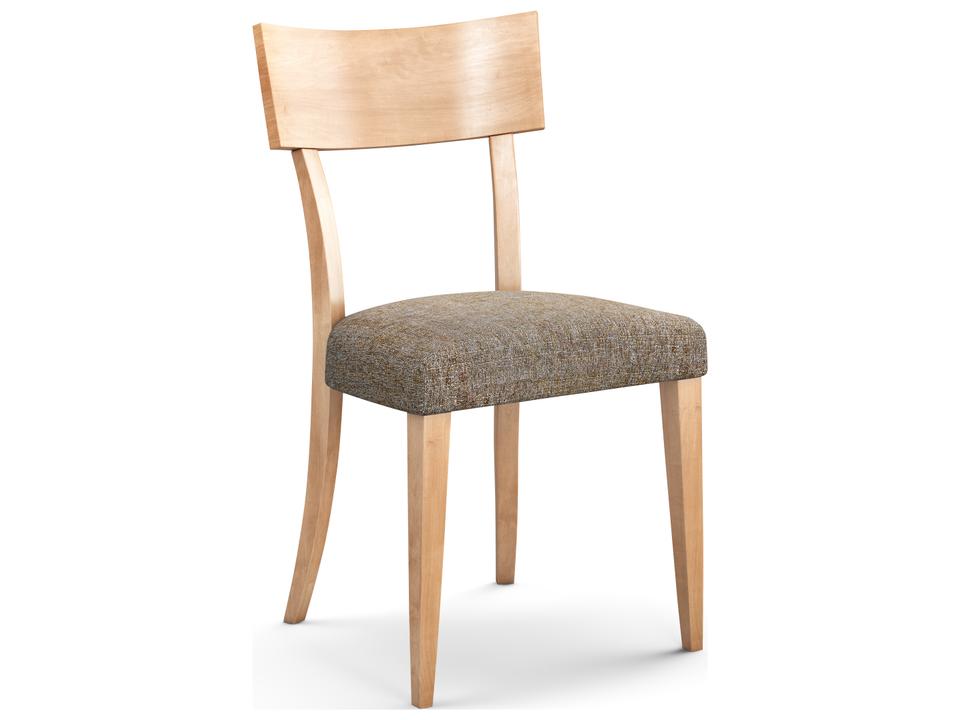 Model 103 Upholstered Dining Side Chair in Sand with Bounty Fabric