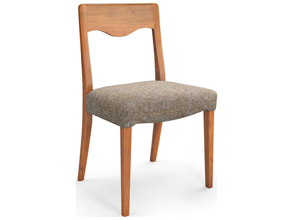 Model 108 Upholstered Dining Side Chair with Flax Finish and Bounty Fabric