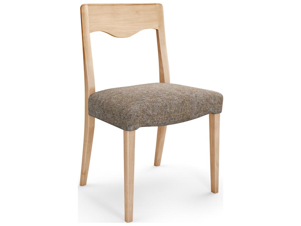 Model 108 Upholstered Dining Side Chair in Sand Finish with Bounty Fabric