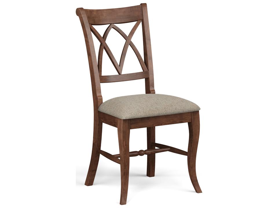 Model 18 Upholstered Dining Side Chair in Java Finish with Whisper Upholstery