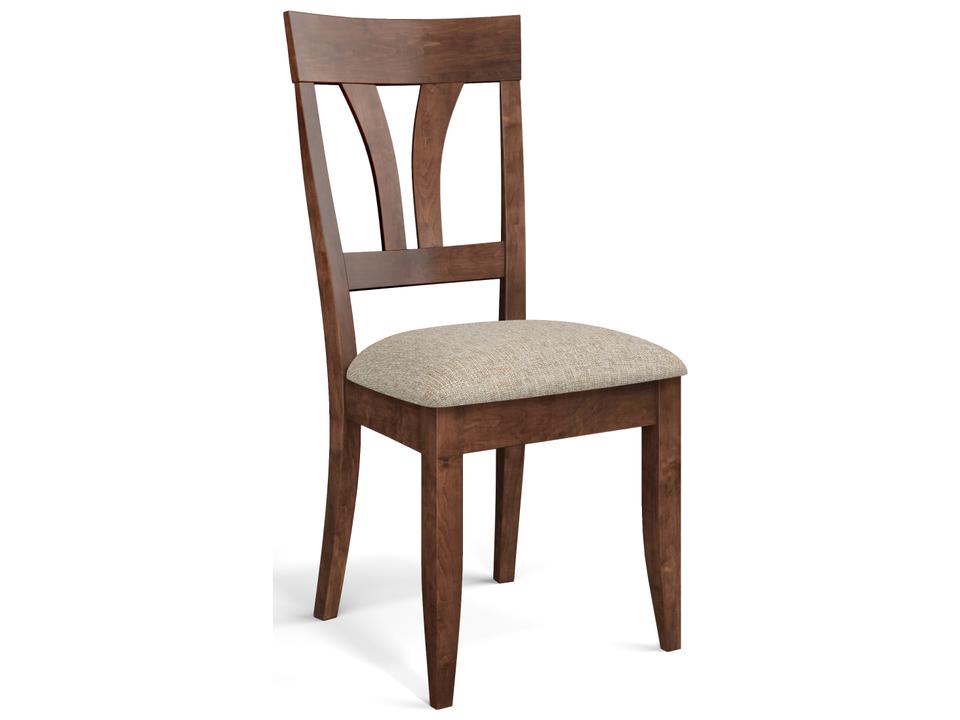 Model 56 Upholstered Beech Dining Side Chair Java with Whisper Fabric