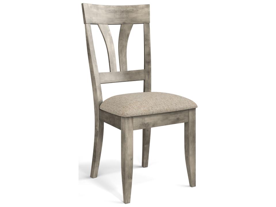 Model 56 Upholstered Beech Wood Dining Side Chair in Nantucket Finish