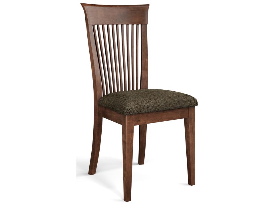 Lewis Upholstered Slat Back Dining Side Chair in Java Beech Wood