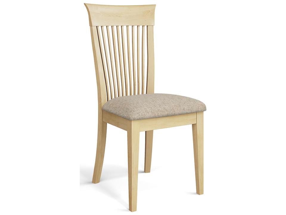 Lewis Modern Beech Wood Upholstered Dining Side Chair in Natural with Slat Back