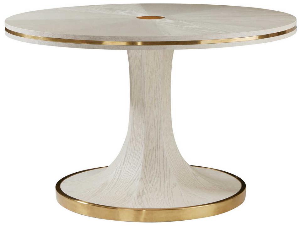 Windward Round 48-Inch Dining Table in White Painted Oak Veneer