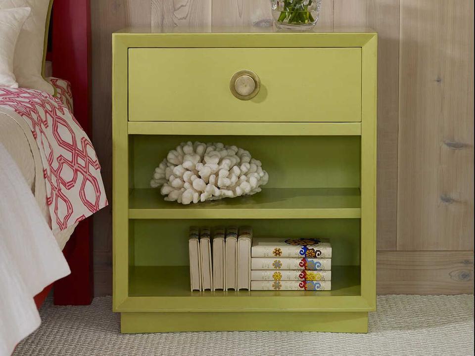 1-Drawer Mahogany Wood Nightstand