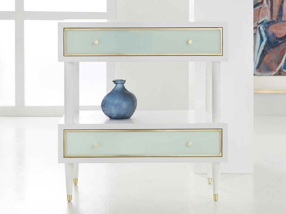Seaglass 2-Drawer Nightstand in Seaglass Green Finish