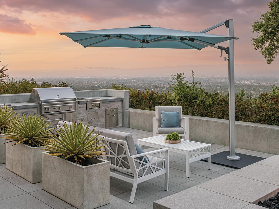 Solaris Aluminum 10 Foot Square Crank Lift Outdoor Umbrella