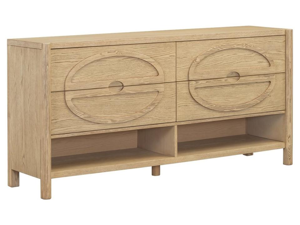 Cypress Natural Oak Veneer Contempory 68" Dresser