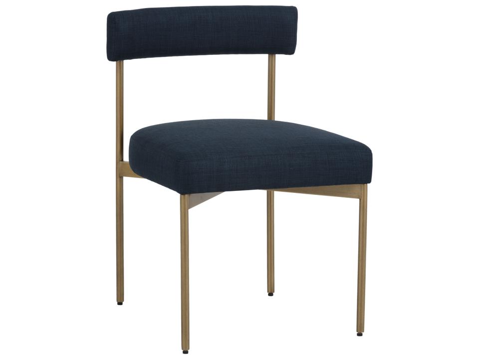 Seneca Modern Fabric Dining Side Chair with Gold Stainless Steel Frame
