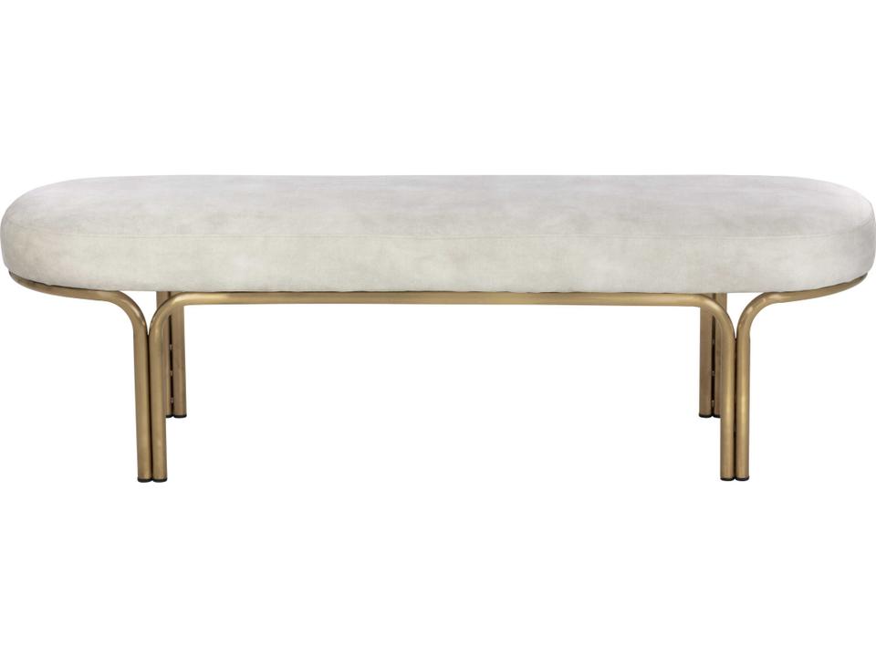 Gwen Nono Cream Upholstered Oval Bench