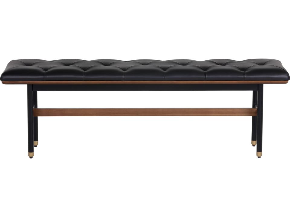 Staten Black Faux Leather Accent Bench