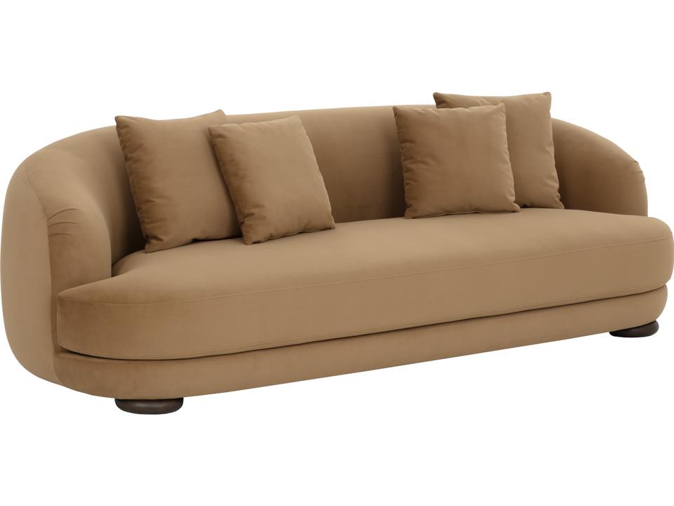 Valentina 3-Seat Polyester Fabric Sofa in Kona Camel