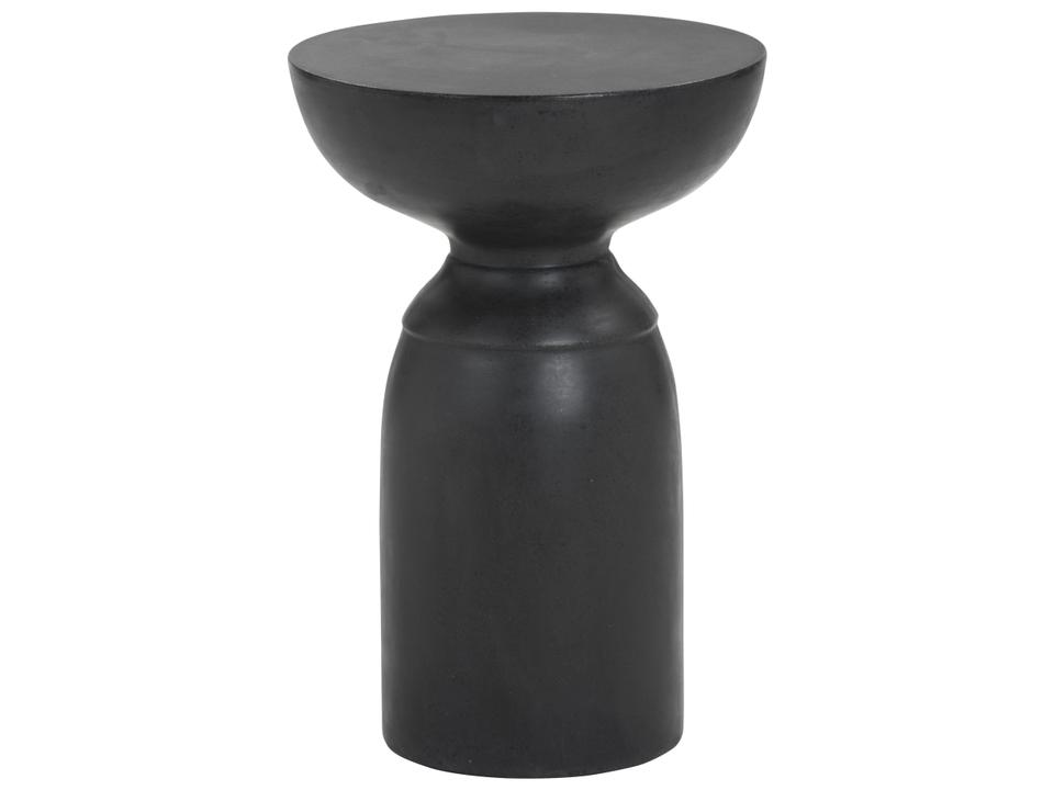 MIXT Goya Round Concrete End Table in Black