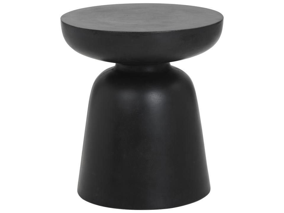 MIXT Lucida 18 Inch Round Concrete End Table in Black