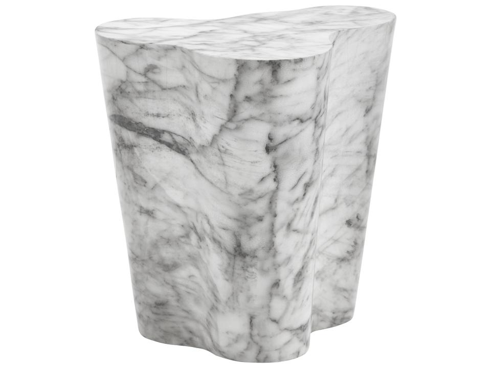 MIXT Ava Small Concrete End Table in Grey Marble Look