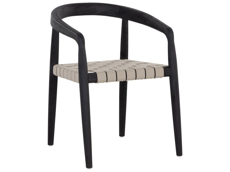 Cayman Teak Dining Arm Chair with Charcoal Strap