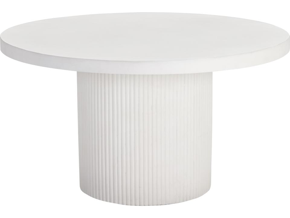 Nicolette 55-Inch Round Concrete Dining Table in White