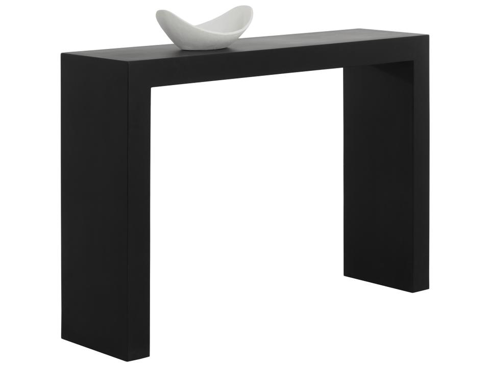 Axle Concrete Rectangular Console Table in Black