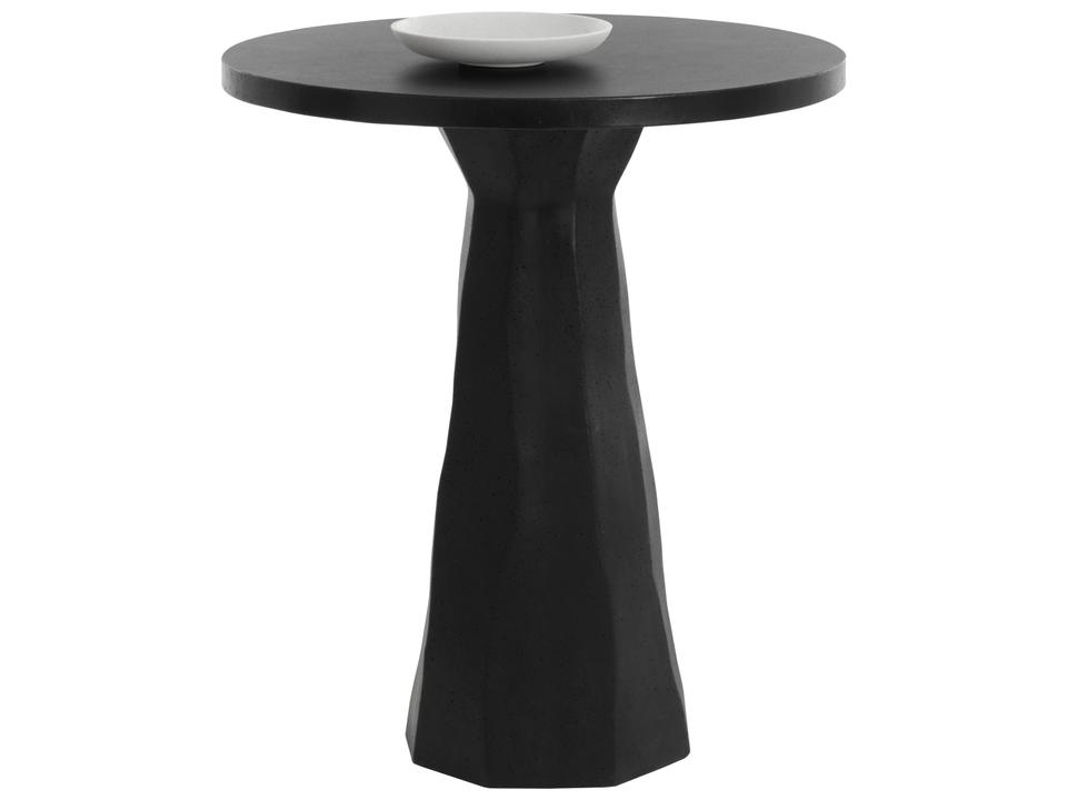 Kliff 34 Inch Round Concrete Bar Table in Black