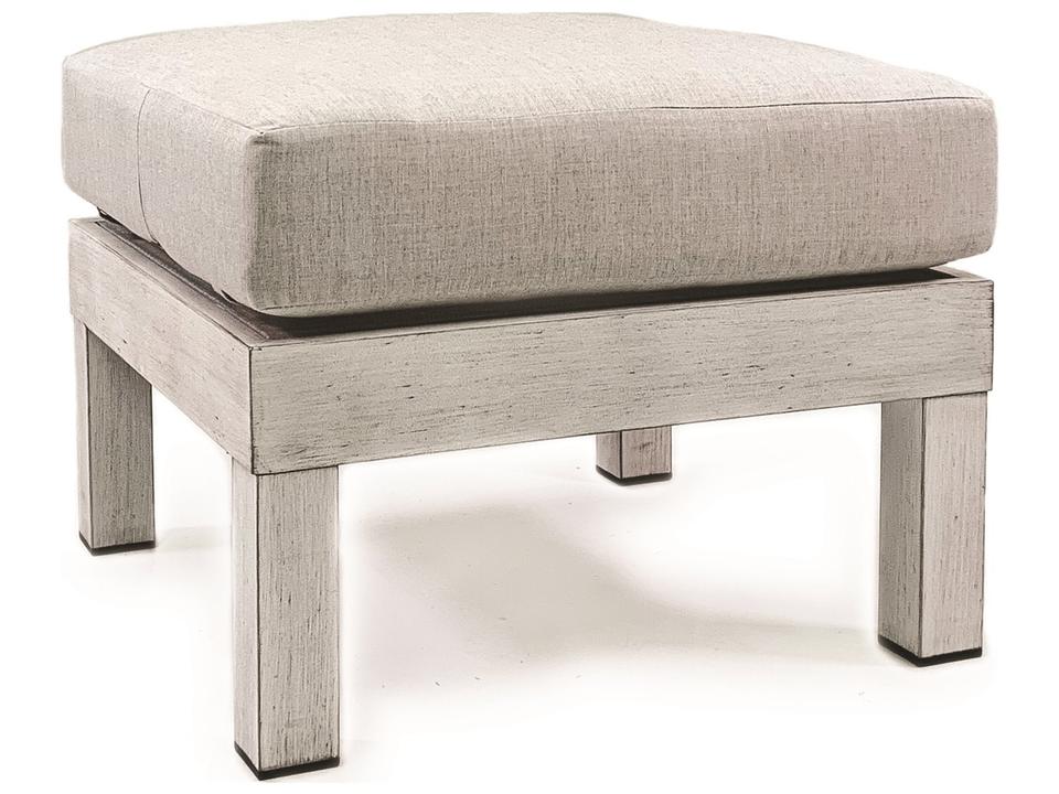 Farlowe Aluminum Cushion Ottoman in Brushed White