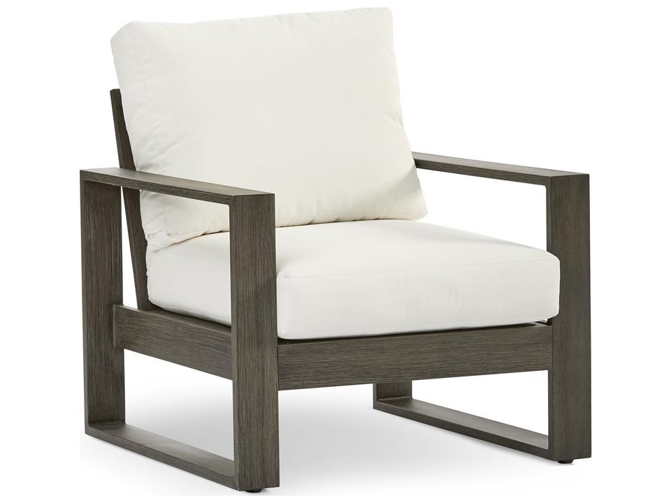 Ryan Lounge Chair with Performance Fabric Cushions in Brushed Sterling-Ash