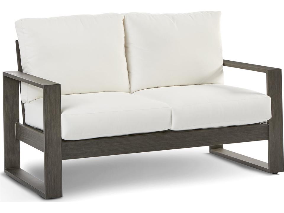Ryan Outdoor Loveseat with All-Weather Wicker and Aluminum Frame