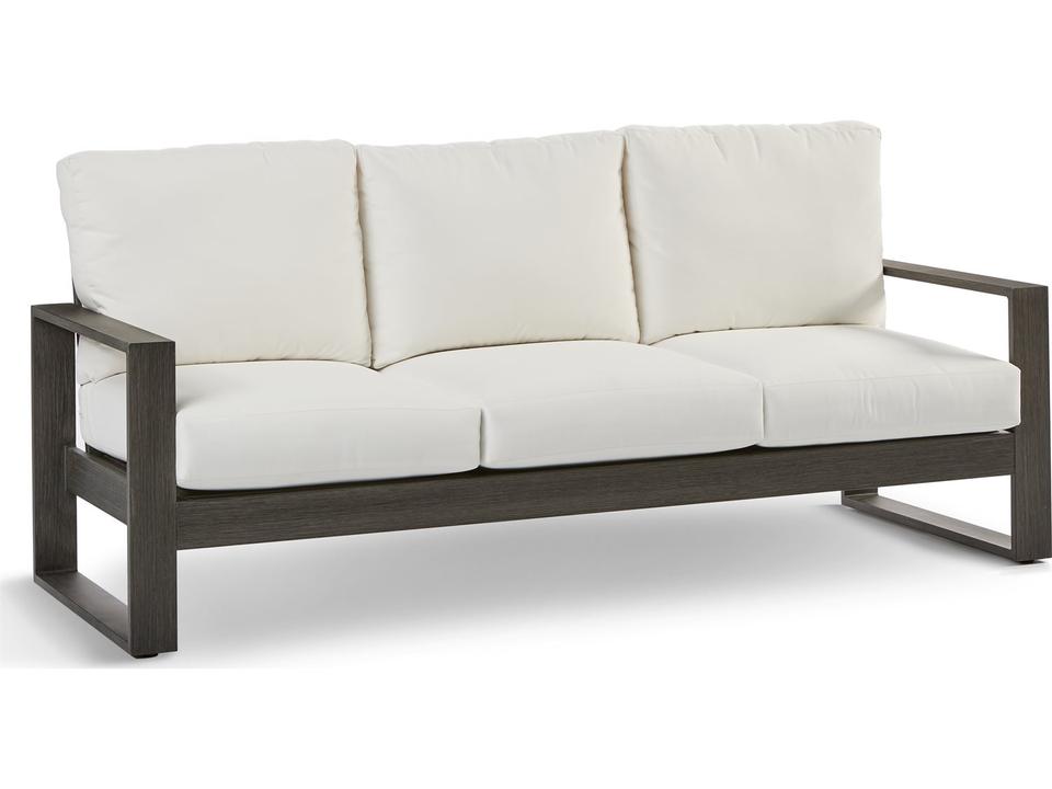 Ryan Aluminum Outdoor Sofa with Brushed Sterling Ash Frame