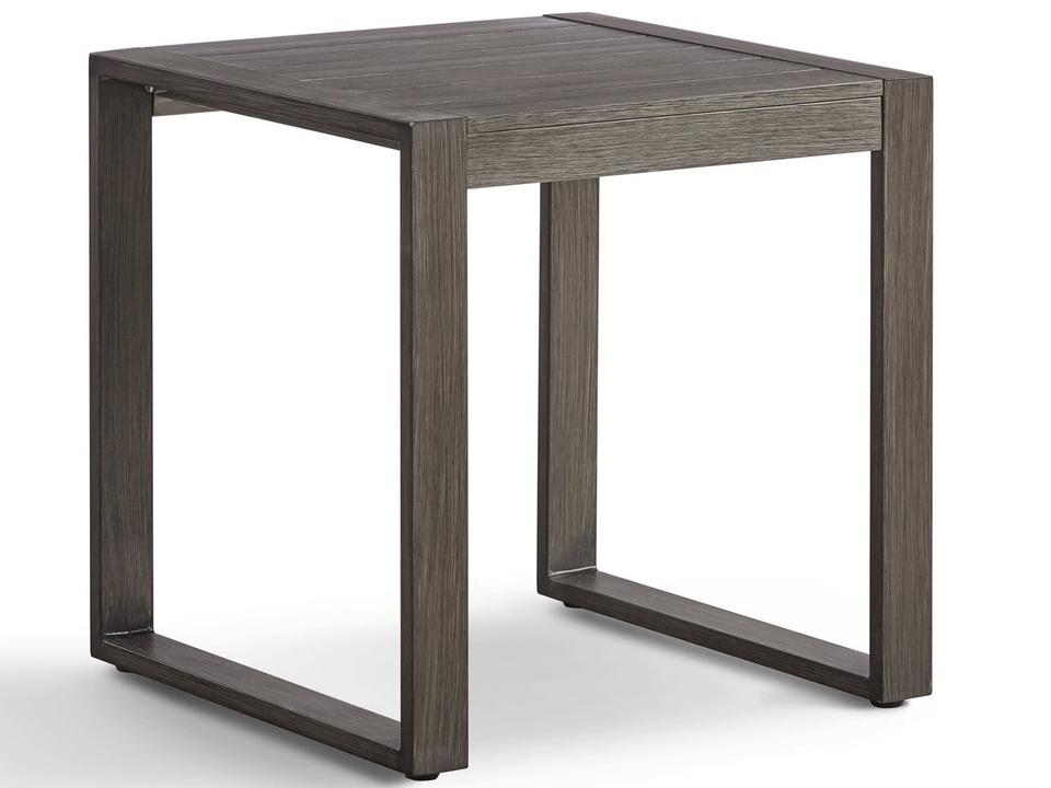 Ryan Square Outdoor End Table in Grey Brown Nimbus
