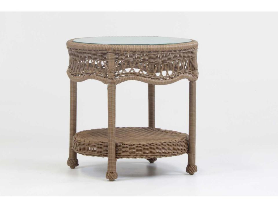 Riviera Outdoor End Table in Twig Wicker