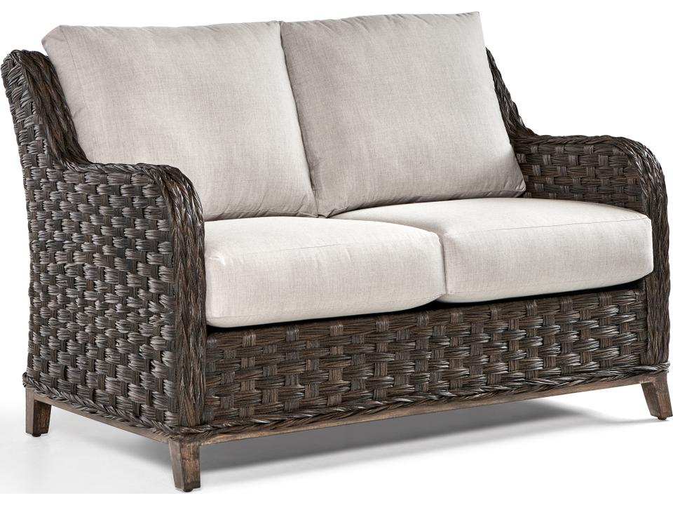 Grand Isle 2-Seat Wicker Outdoor Loveseat in Dark Caramel