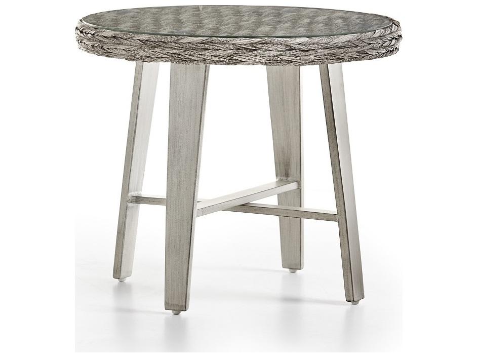 Grand Isle Square Outdoor End Table with Glass Top