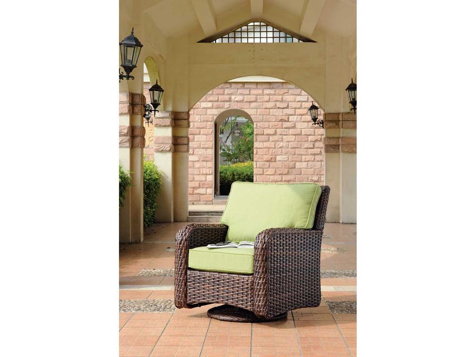 St Tropez Wicker Swivel Glider Lounge Chair